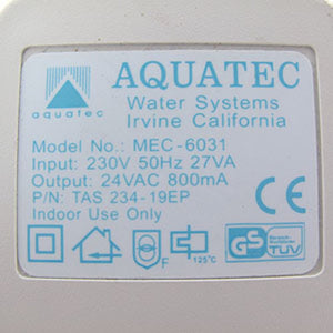 Aquatec 6800 Series Transformer 230VAC/24VAC 800mA [Europe]