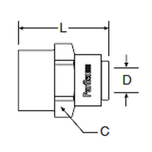 Kynar PVDF Faucet Adapter - 3/8 x 7/16-24 UNS