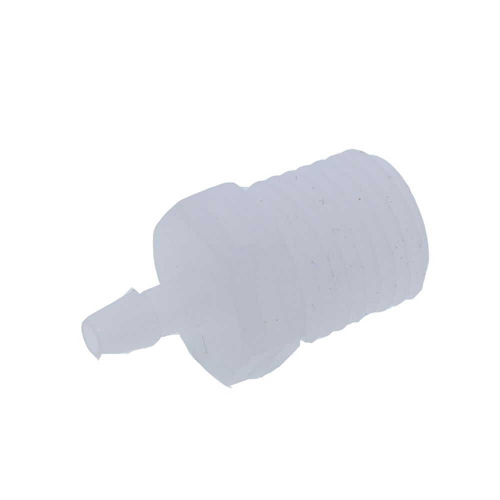 FitQuik PVDF [Kynar] Thread to Tube Straight Fitting - 1/4 NPT to 1/8 ID Barb