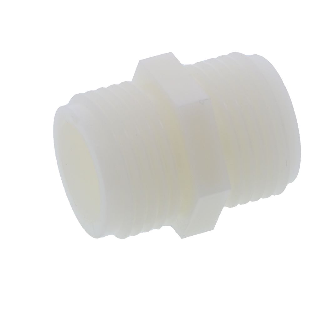 Garden Hose Hex Nipple Nylon  - 3/4 MGHT x 3/4 MGHT