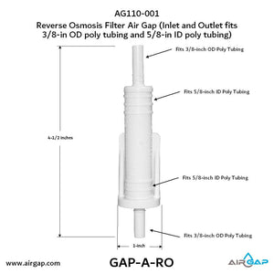 GAP-A-RO AG110-001 KIT S-A Reverse Osmosis Air Gap Drain