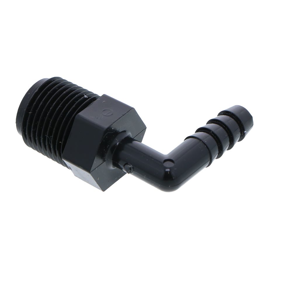 Male Elbow Barb Connector PP - 1/4 ID Barb x 3/8 MNPT