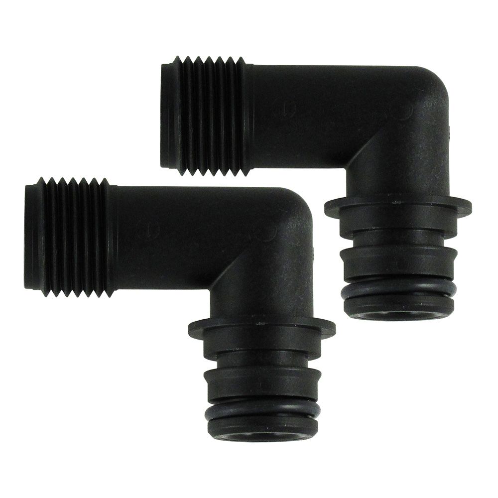 3/4 Quad Port 90 Deg Elbow x 1/2"-14 QEST Male Thread Fittings [Pair]
