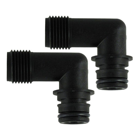 3/4 Quad Port 90 Deg Elbow x 1/2"-14 QEST Male Thread Fittings [Pair]