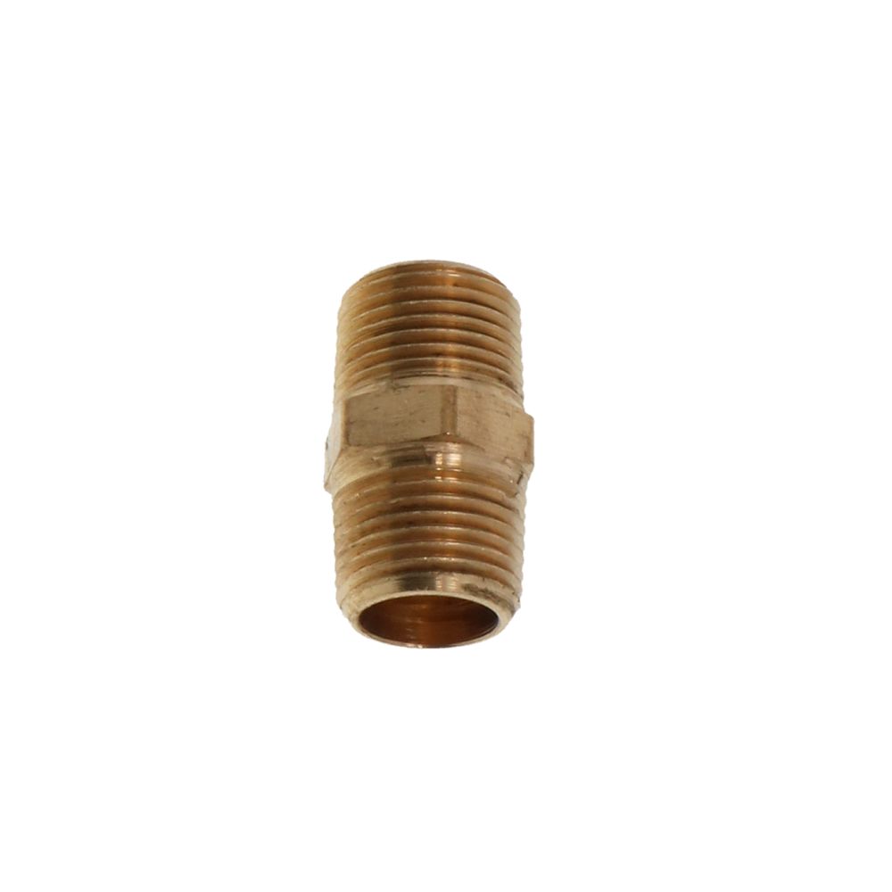 Lead-Free Brass Hex Nipple Threaded 3/8 MPT x 1-1/4 L