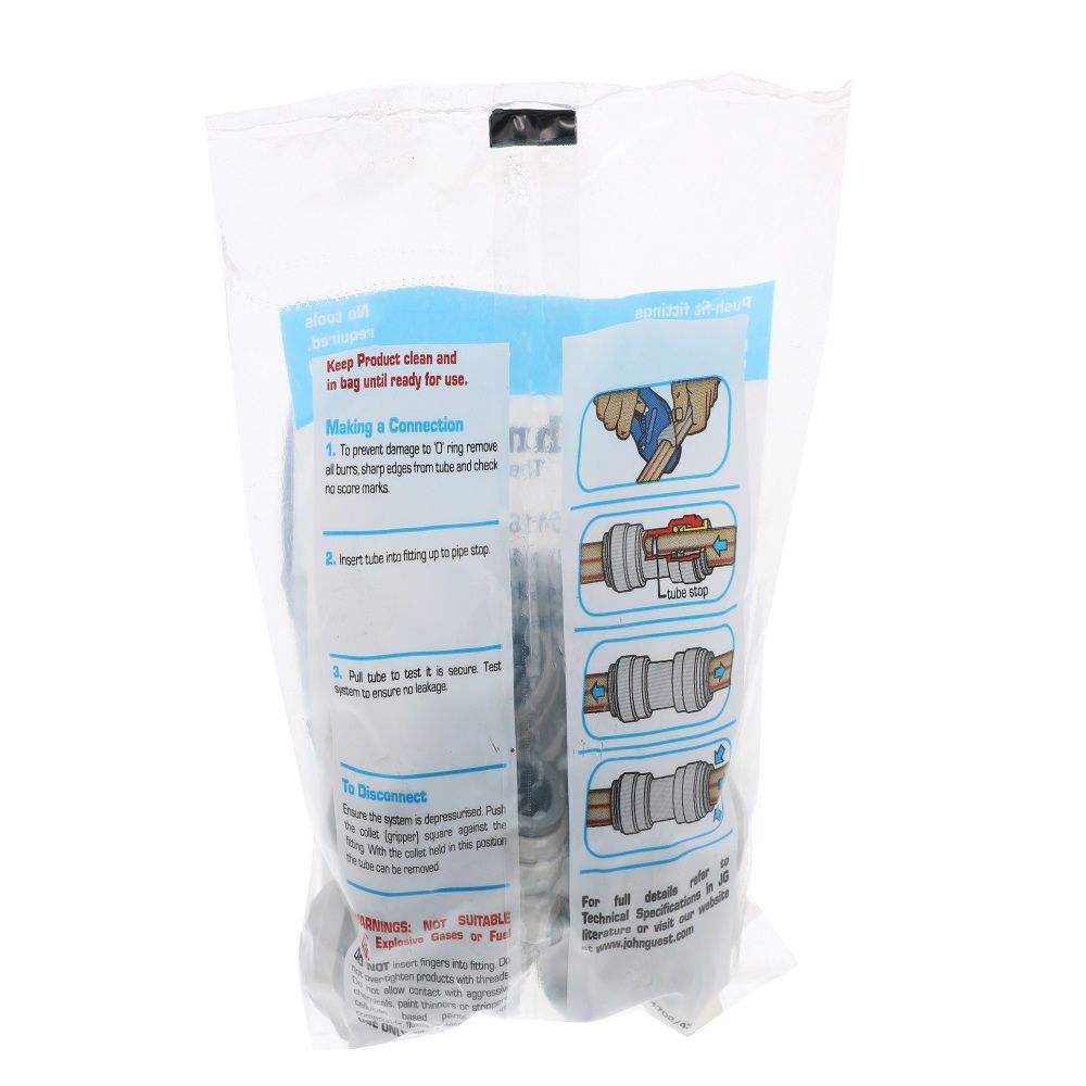 John Guest Male Connector Flare - 1/2 x 1/2 Flare