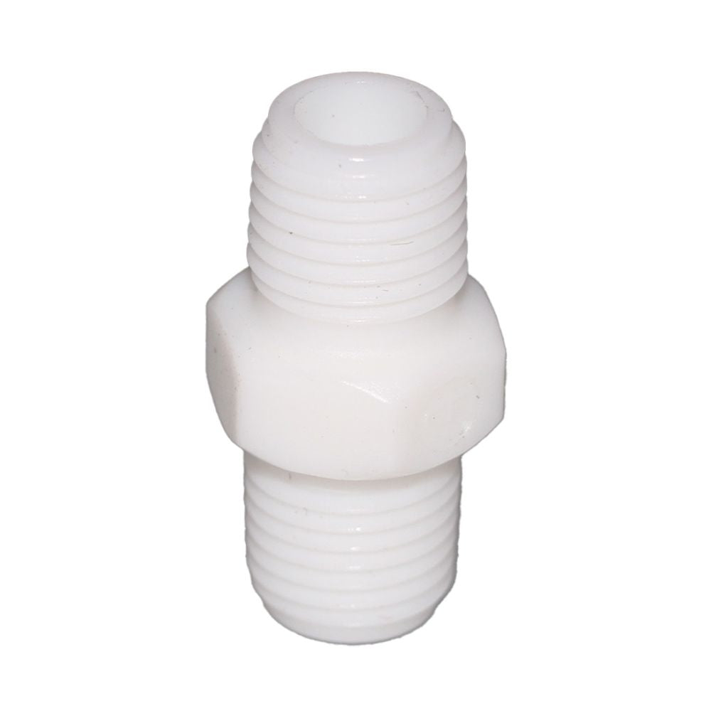Hex Pipe Nipple 1/4" MNPT Polypro White