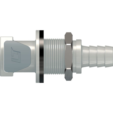 LinkTech 50PP Series Panel Mt. Female, Valved, 3/8" HB, Polypropylene, EPDM