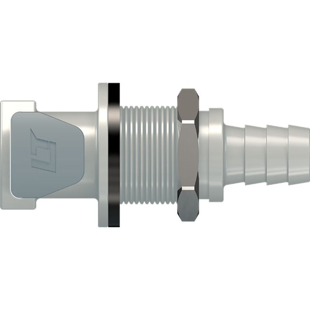 LinkTech 50PP Series Panel Mt. Female, Valved, 3/8" HB, Polypropylene, EPDM