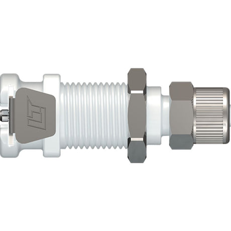 LinkTech 20AC Series Panel Mt. Female, Valved, 1/4" PTF, Natural Acetal, Buna N