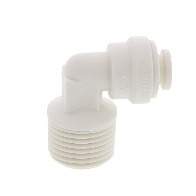 John Guest Fixed Elbow NPTF Polypro - 1/4 x 3/8 NPTF