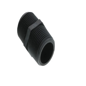 Nipple Hex - 3/4 x 3/4 MPT Black Polypropylene