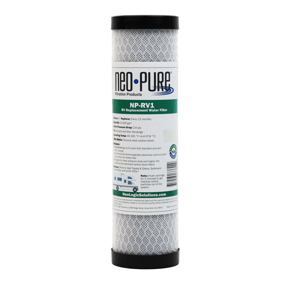 Neo-Pure NP-RV1 Replacement RV Water Filter for Slimline & Standard Style Housings - 5 Micron