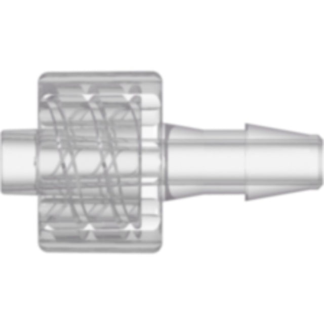 LinkTech Male Luer Integral Lock Ring to 200 Series Barb, 1/8" [3.2 mm] ID Tubing, Natural Kynar PVDF