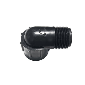 Black Polypropylene 90 Degree Street Elbow 3/4 MPT x 3/4 FPT