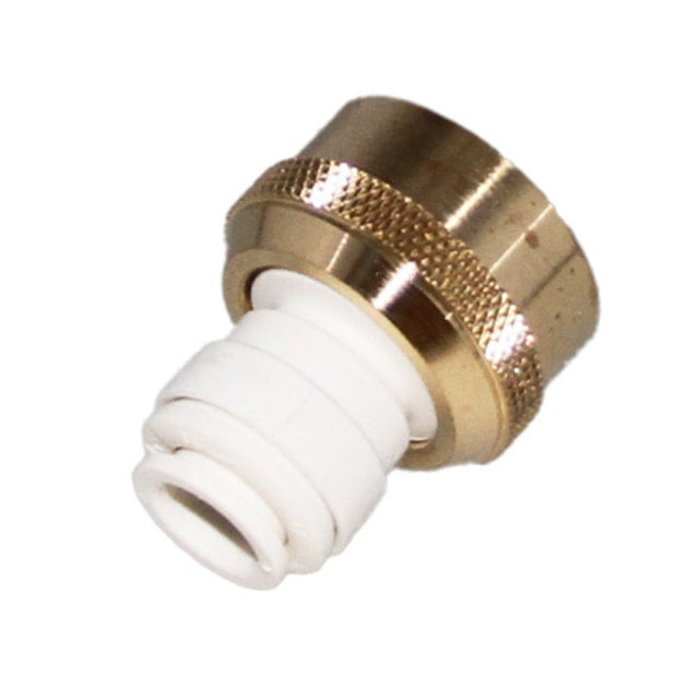 John Guest Brass Female Connector [Garden Hose] - 3/8 x 3/4 - 11.5 NH