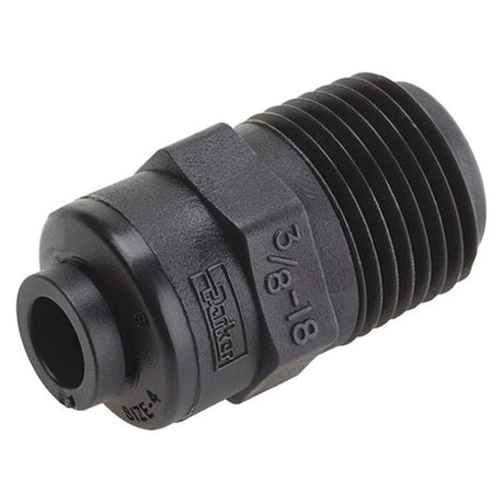 Parker TrueSeal Push in Tube Fitting - 3/8 OD - 3/8 OD - FB6MC6-HBLK