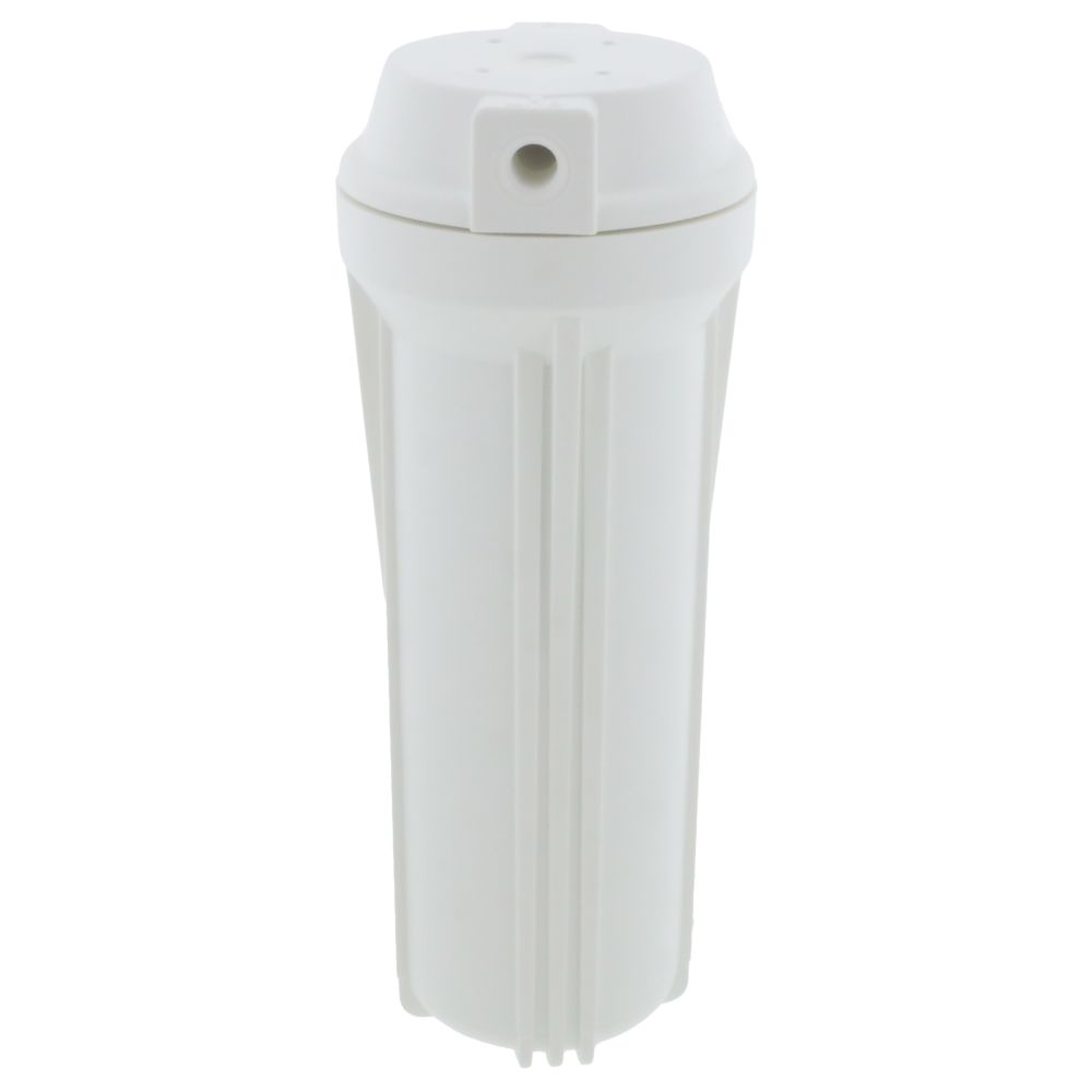 10" Slim Line Filter Housing White Sump/White Flat Cap 1/4" No PR - 1/4" FPT