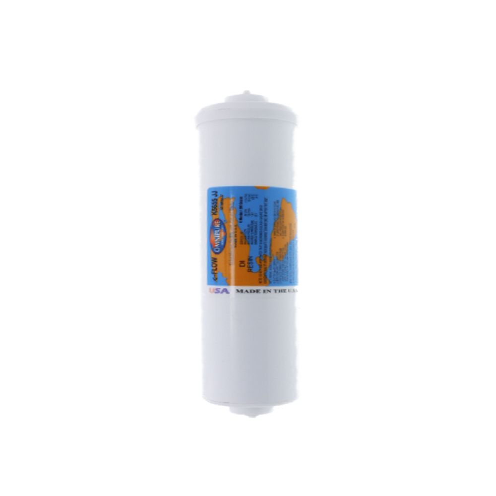 Omnipure Inline K5655-JJ DI Mixbed Resin - 12" x 2.5" Filter - 1/4" Quick Connect