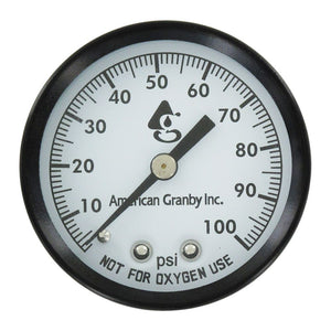 Water Pressure Gauge, Center Mount, Lead-Free 0-100 PSI