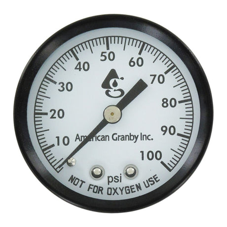Water Pressure Gauge, Center Mount, Lead-Free 0-100 PSI