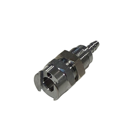 Multi-Mount Valved Hose Barb Coupling Body - 1/4 ID Barb Chrome