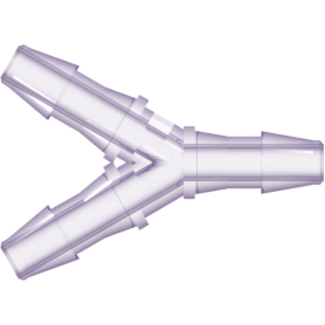LinkTech Y Tube Fitting with 200 Series Barbs, 1/8" [3.2 mm] ID Tubing, Rad. Stable Polycarbonate