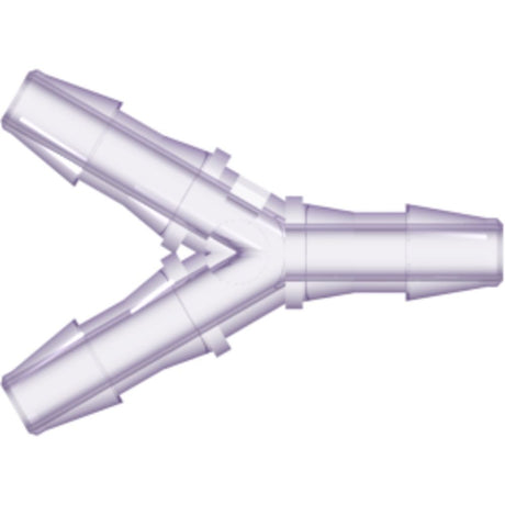LinkTech Y Tube Fitting with 200 Series Barbs, 1/8" [3.2 mm] ID Tubing, Rad. Stable Polycarbonate