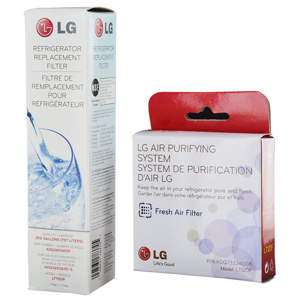 LG LT700P Refrigerator Filter and LT120F Air Filter Kit Fresh Water