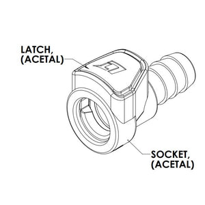 LinkTech 50AC Series Straight Female, Non-valved, 3/8" HB, Natural Acetal