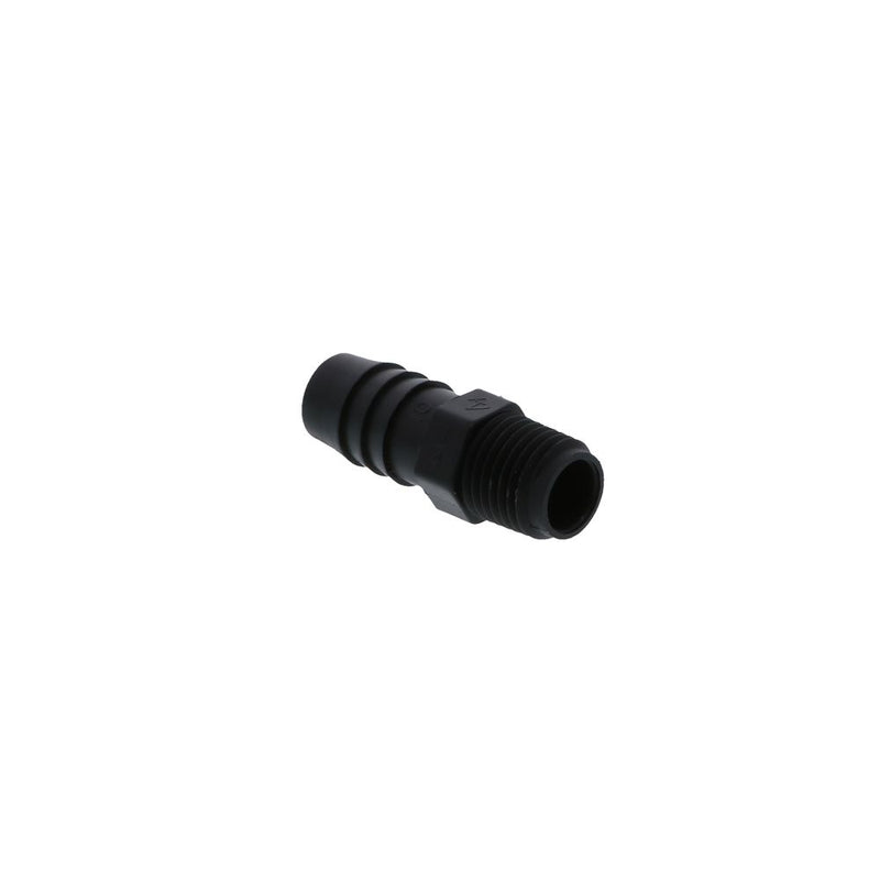 Male Barb Connector Polypropylene - 1/2 ID Barb x 1/4 MNPT Black