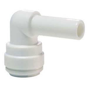John Guest Stem Elbow Connector - 1/4 Stem x 1/4 - White