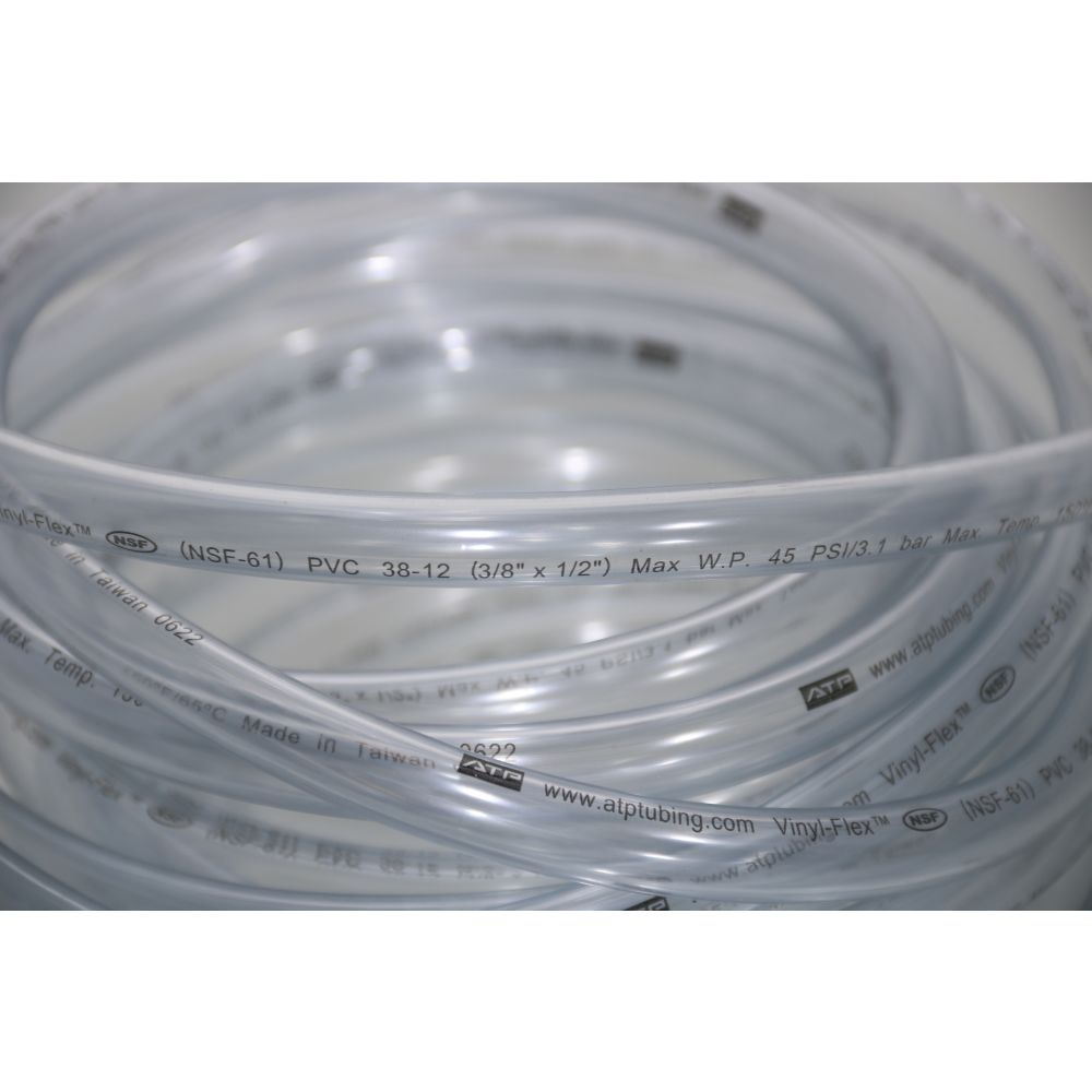 Clear Flexible PVC Tubing 3/8 ID x 1/2 OD