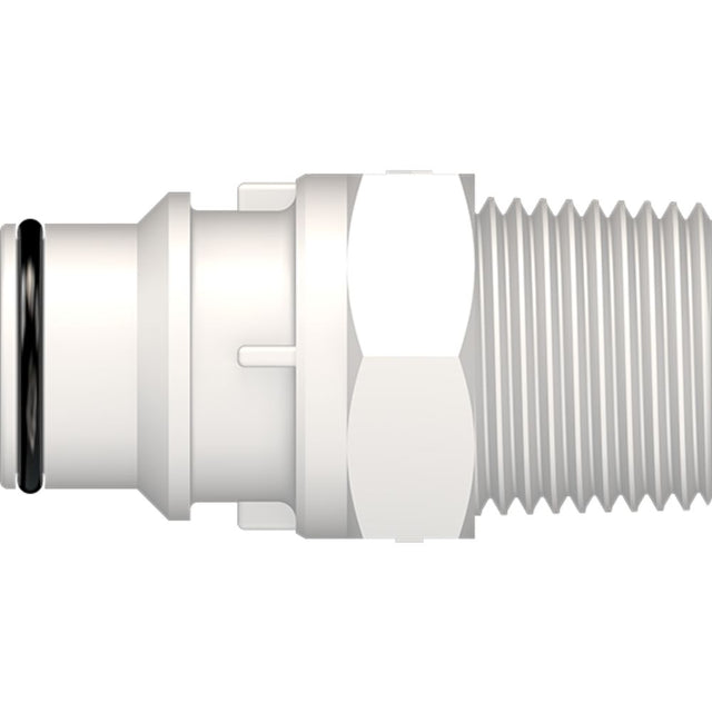 LinkTech 65GP Series Male Thread Male, Non-valved, 1/2" MNPT, Glass filled Polypropylene