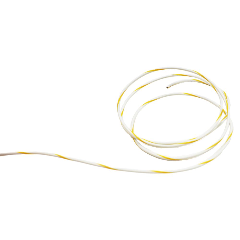 Wire - 18AWG White with Yellow Stripe