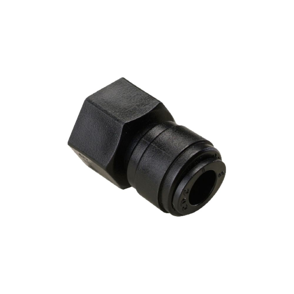 NeoFit - Acetal Black Female Adapter- Flat Type- 12mm tube OD x 1/2"BSP[P] flat inside