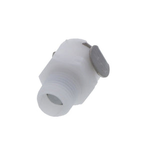 PLCD10004BSPTV Valved Male Thread Coupling Body 1/4 BSPT - Viton