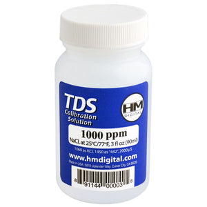 HM Digital C1000 TDS and EC Calibration NaCl Solution - 1000 ppm 3oz/89ml