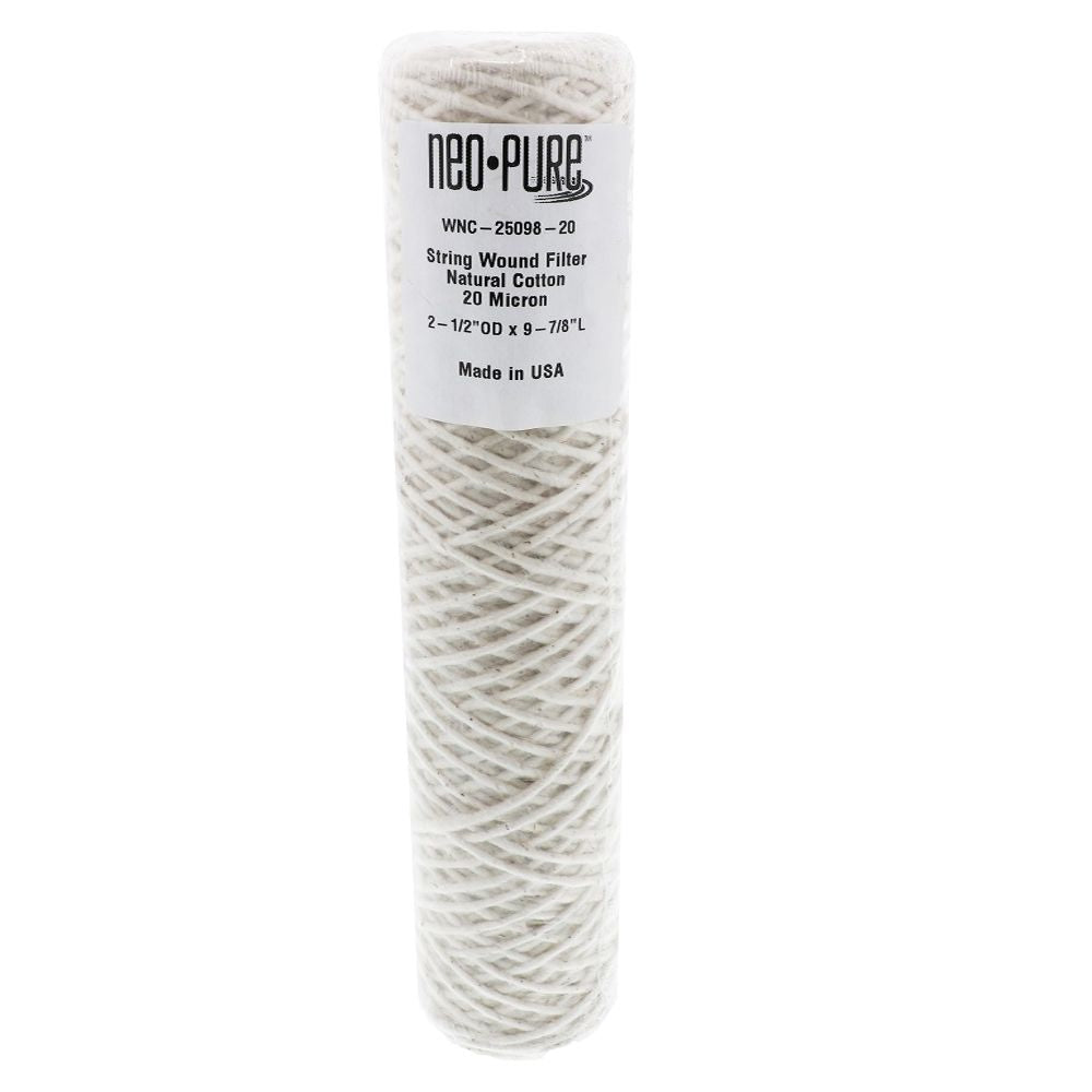 Neo-Pure 10" String Wound Natural Cotton Filter 20 Micron