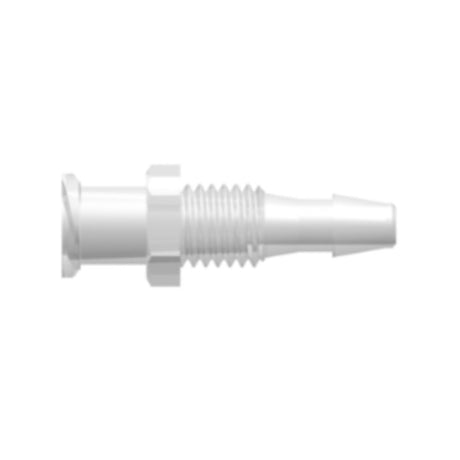 LinkTech Female Luer Thread Style Panel Mount 1/4-28 UNF to 200 Series Barb, 1/8" [3.2 mm] ID Tubing, Natural Polypropylene