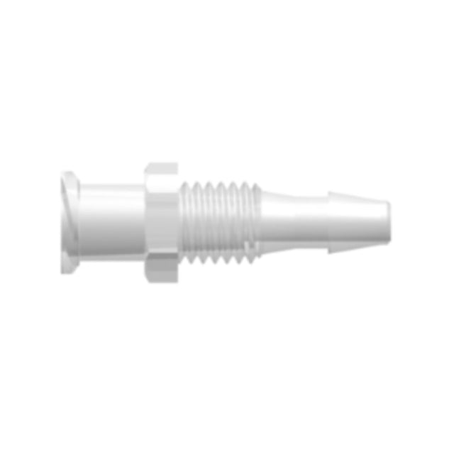 LinkTech Female Luer Thread Style Panel Mount 1/4-28 UNF to 200 Series Barb, 1/8" [3.2 mm] ID Tubing, Natural Polypropylene