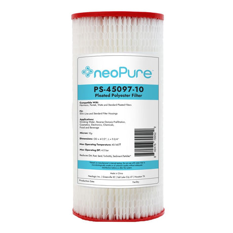 Neo-Pure PS-45097-10 9-3/4" BB High Efficiency Pleated Filter 10 micron
