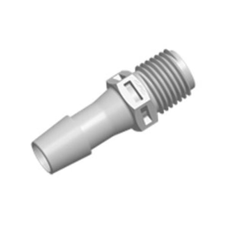 FitQuik PVDF [Kynar] Thread to Tube Straight Fitting - 1/4 NPT to 3/8 ID Barb