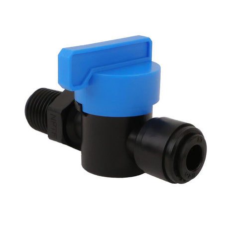NeoFit - Acetal Black Shut-Off Valve Male Thread 1/4"OD x 1/4" NPT