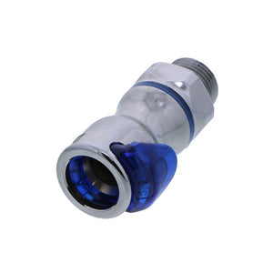 LQ6D30008BLU Valved Straight Thread Liquid Cooling Coupling Body 1/2 SAE Cool Blue