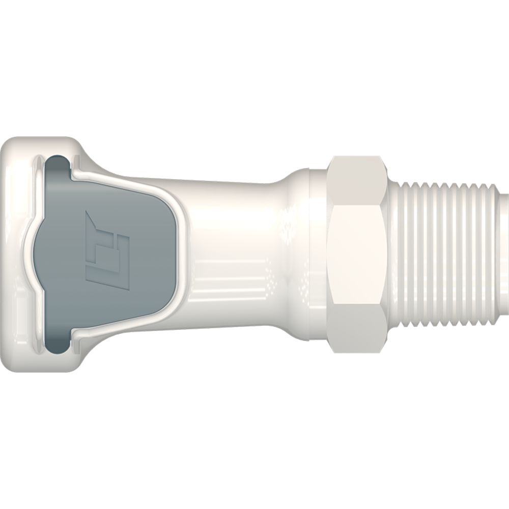 LinkTech 60PS Series Male Threaded Female, Valved, 1/2" MNPT, Polysulfone, EPDM