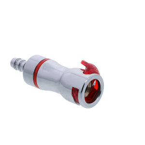 LQ4D17004RED Valved In-Line Liquid Cooling Coupling Body 1/4 ID Barb Warm Red