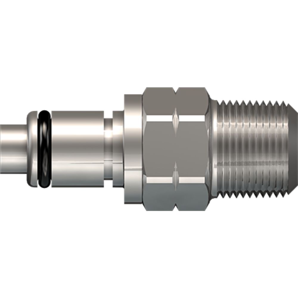 LinkTech 40CB Series Male Thread Male, Valved, 1/4" MNPT, Chrome Brass, Buna N