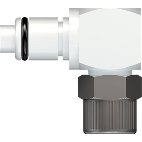 LinkTech 40AC Series Elbow Male, Valved, 3/8" PTF, Natural Acetal