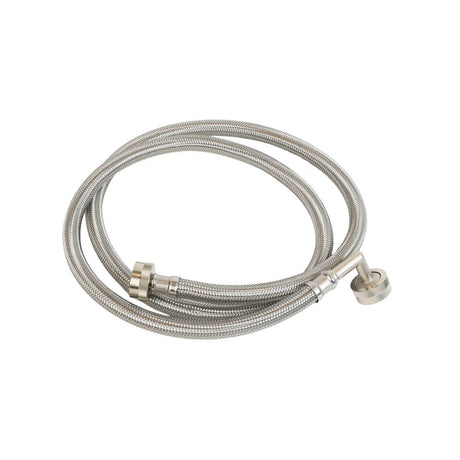 Braided 304 SS Wash Machine Hose ¾ FHT x ¾ FHT 90° End 60" Length